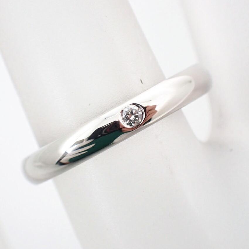 [Pre-owned] TIFFANY Pt950 Diamond Stacking Band Ring, Size 9, J44-5