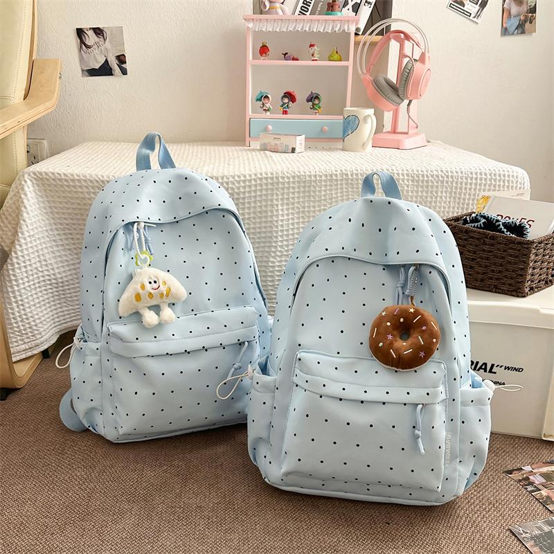 Dot Print Student Schoolbag Large Capacity Women's Backpack