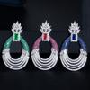925 Silver Needle Earrings for Women Elegant Big Earrings Sparkling AAA Zircon Stone Female Wedding Banquet Bridal Trend Jewelry