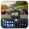 5 "Carplay moto GPS Navigation Linux System IPX7 Wasserdicht Drahtlose CarPlay moto rcycle Android Auto Dual BT Dual CAM Recorder