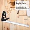 12inch Adjustable Combination Square/Right Angle Ruler 45 / 90 Degree with Bubble Level Gauge Measuring Tools for Woodworking