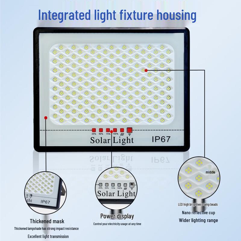 Outdoor Solar Floodlight with Remote and Light Sensor