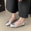 Mary Jane Shoes Shallow Buckle Single Shoes Women's 2025 Spring and Autumn New Korean Version Square Head Flat Bottom Soft Sole Comfortable Doudou Sh