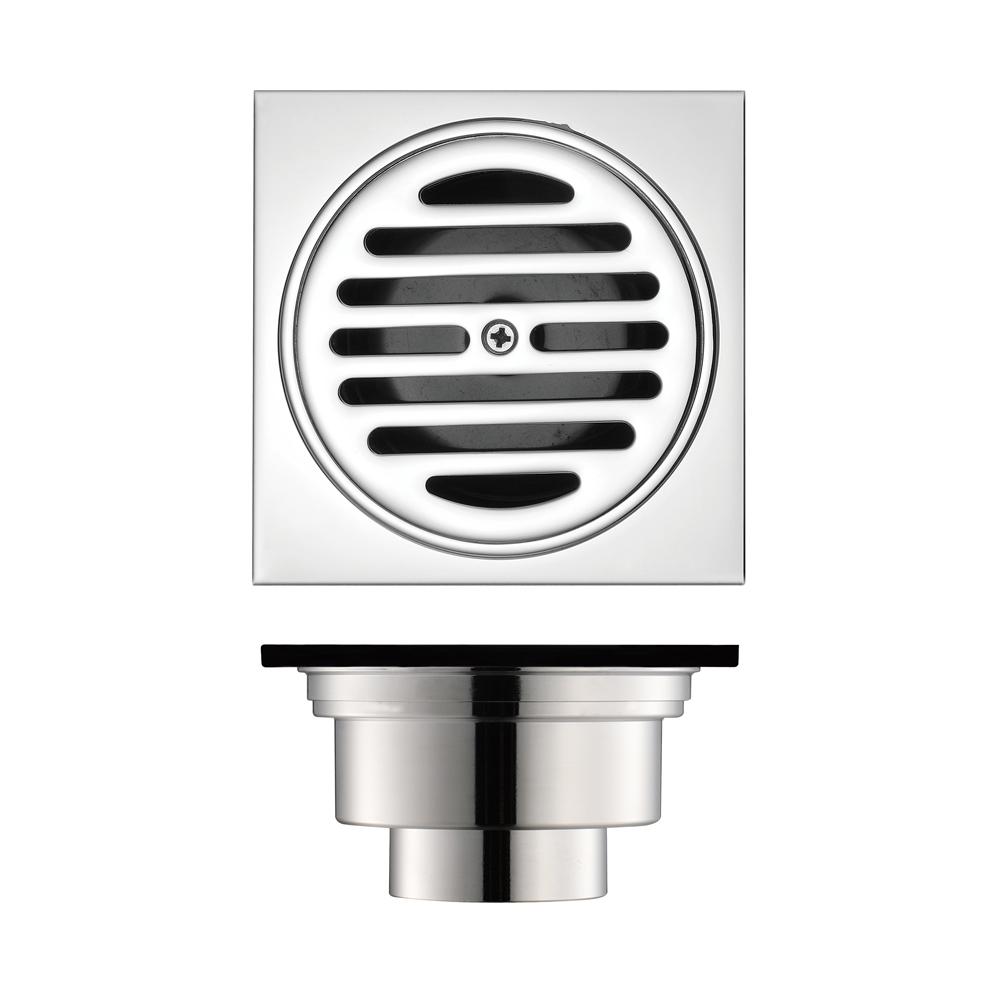 Bathroom Accessories 113*113mm Shower Floor Drain Can Insert Tiles Floor Drain Cover Brass Anti-odor Floor Drain Chrome