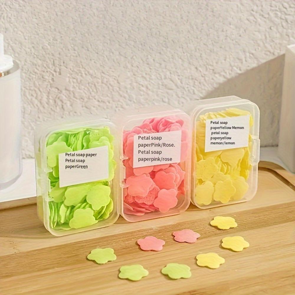 Portable Handwashing Soap Leaves for Travel Kids Students Biodegradable Mini Floral Soap Sheets In Box