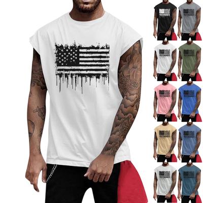 Men's Fitness Exercise Slimming Printed Waistcoat And Vest, Men's I-shaped Wide Shoulder And Back Center
