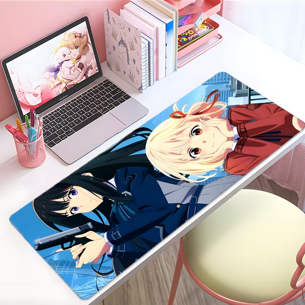 Beautiful Anime LLycoris Recoil Takina Inoue Mouse Pad Large Thick Desk Pad Stitched Edges Gaming Mouse Mat For Pc