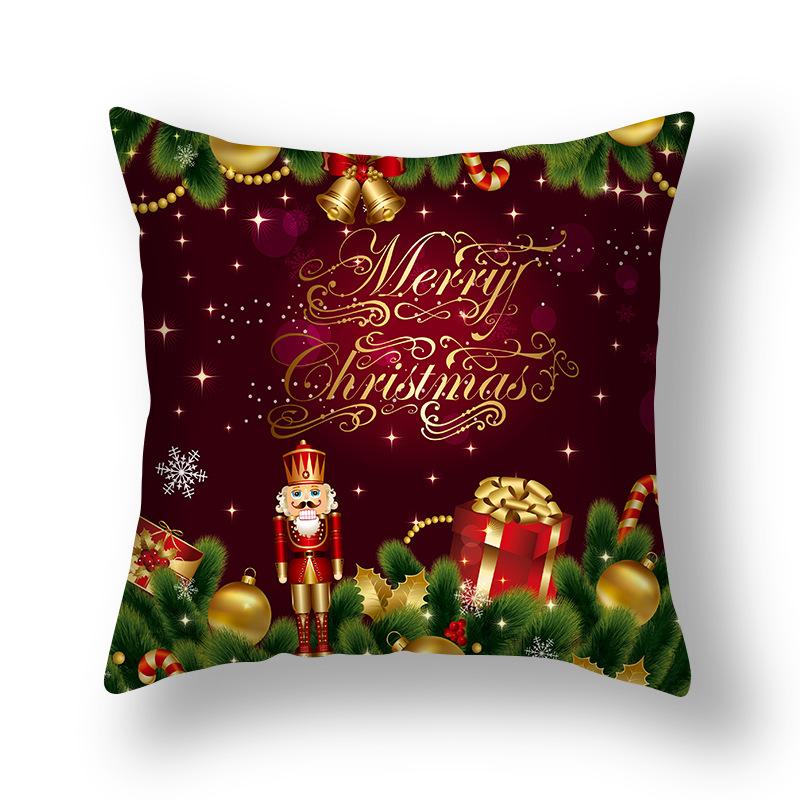 Christmas and New Year Decoration Pillowcase Sofa Cushion Cover Bedroom Room Home Decoration Christmas Gift 45x45cm