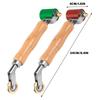 Professional Combination Rubber Pressure Roller & Metal Corner Roller with Ergonomic Wooden Handle for Professional