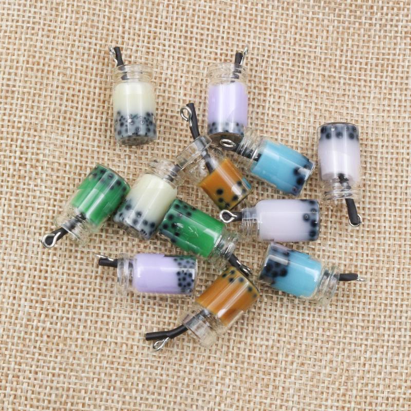 10Pcs Multi-Styles Mix Fruit Animals Dice Cloud Resin Earring Charms Diy Findings Keychain Bracelets Handmade Charms