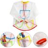 Durable Baby Bib Transparent Long Sleeve Waterproof Toddler Bibs Spit-Up Cloths Art Smock for Kids