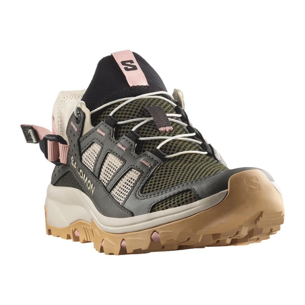 SALOMON Techamphibian 5 Round Toe Comfortable Breathable Water Shoes Women Water Shoes Mud Peat-Gray 477508