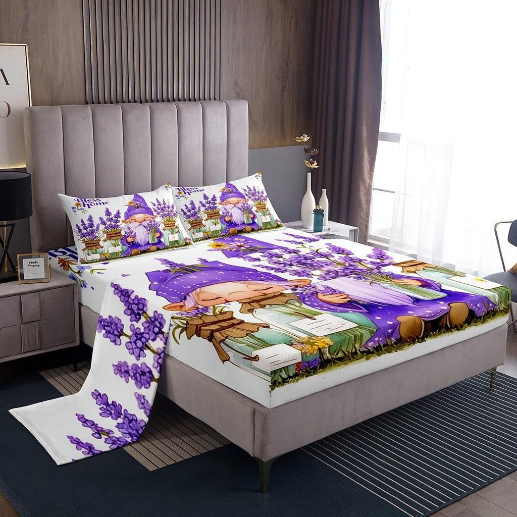 Christmas Theme Pattern Mattress Four-Piece Bedding Set Bedroom Dormitory Bedding Decoration
