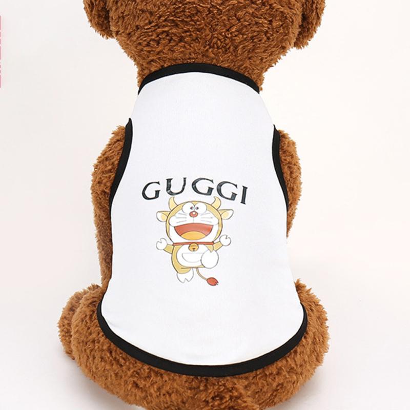 Chaleco protector solar para mascotas dibujos animados cómodo transpirable buena elasticidad patrón de impresión ropa para perros y gatos