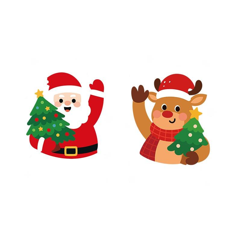 Christmas Santa Decoration Window Shop Static Electricity Glass Stickers, Door Stickers, Scene Setup Window Flowers Stickers