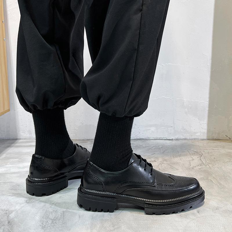 Zapatos de Hombre Brock Transpirables Vestido de Negocios Juvenil Estilo Británico Versátil Zapatos de Cuero 1376-T