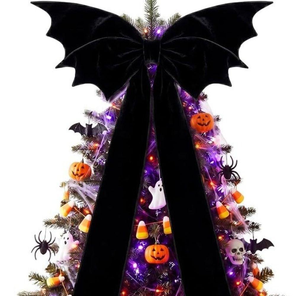 Black Velvet Door Hanging Ornament 115cm Oversized Tree Topper Bow  Christmas Party