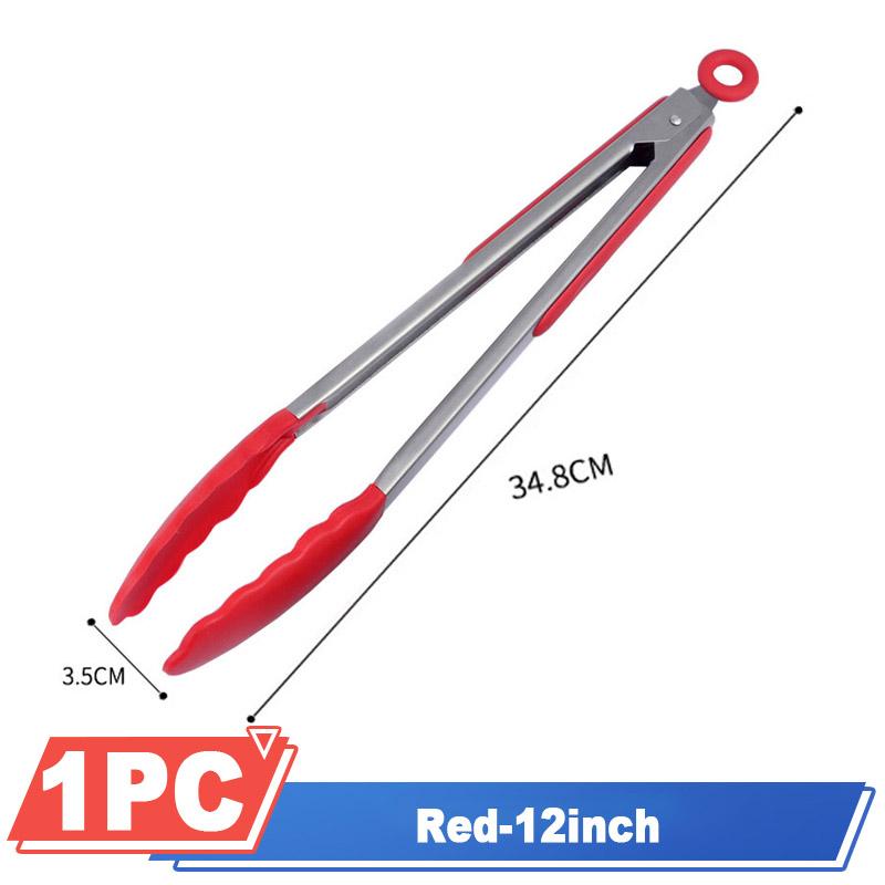 Clestă din silicon pentru grătar pentru grătar Bucătărie gătit salată pâine Clestă antiaderență pentru grătar Clemă din oțel inoxidabil Instrumente Gadgets