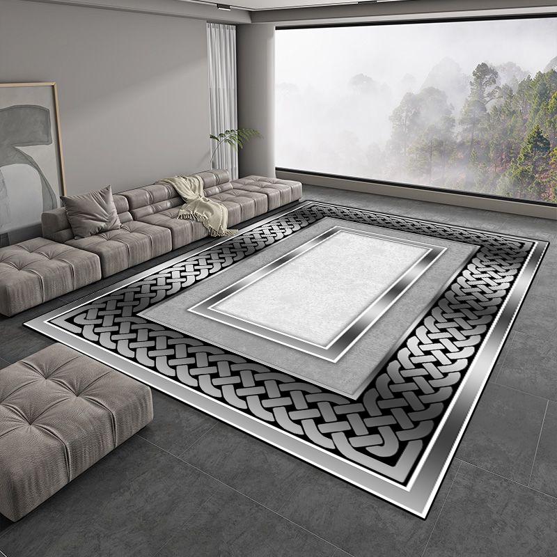 Helle Luxus Graue Große Teppiche für Wohnzimmer Europäisch Schlicht Schlafzimmer Dekoration Teppich Weich Rutschfest Lounge Couchtische Matte