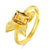 Women's S925 Silver Ring Natural Gemstone Bow Knot Adjustable Fashion Jewelry Gift