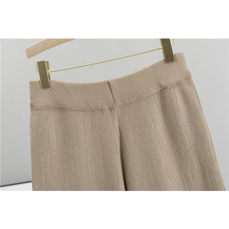 Women's Plus Size Wide Leg Pants Hooded Knit Cardigan Set Autumn Fashion Loose Casual Pant Suit