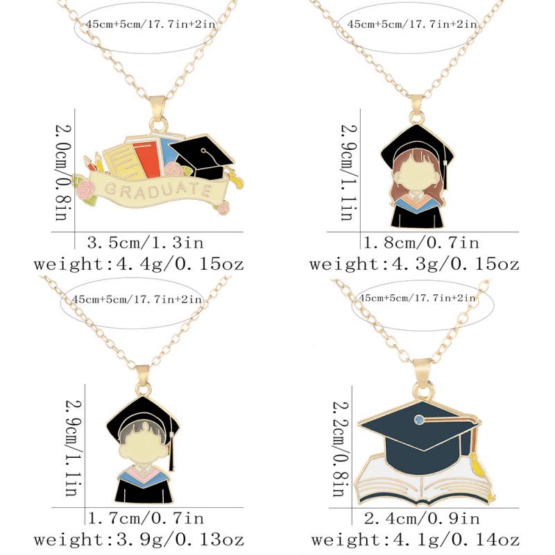 Graduation Cap Necklace Academic Pendant Minimalist Alloy Jewelry Student Keepsake Gift Commemorative Accessory