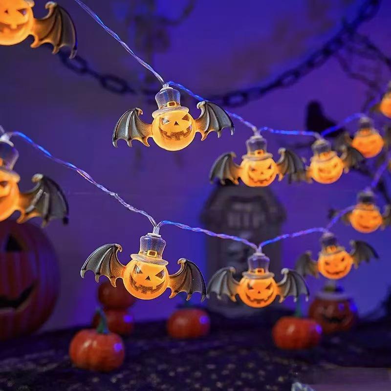 Halloween LED String Lights: Pumpkin, Spider, Skull, Ghost & Bat Decor for Party & Bar