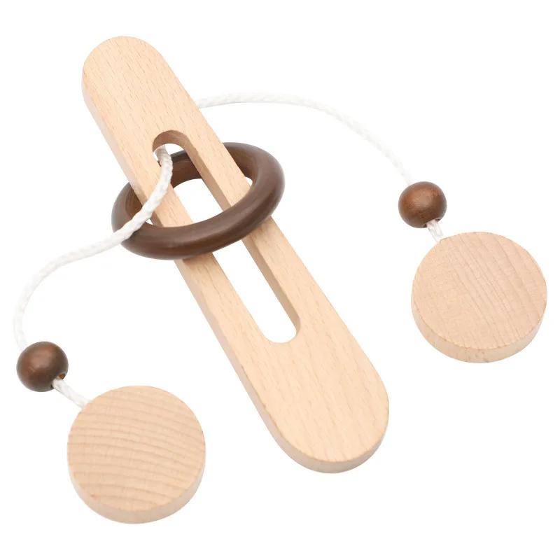 

Ancient Chinese Wooden Ring Puzzle, Brain Challenge Unlocking Game for Logic Training, Hands-on Learning Toy for Teens & Adults