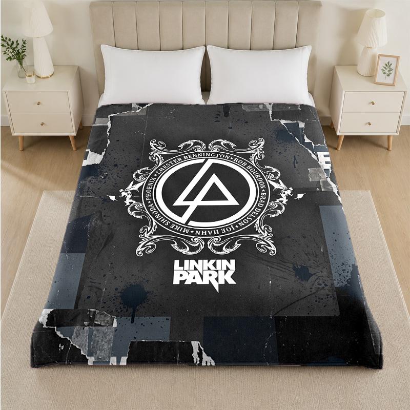 Linkin Park Druck Flanelldecke Gemütliche Leichte Plüschdecke für Bett Sofa Haushalt