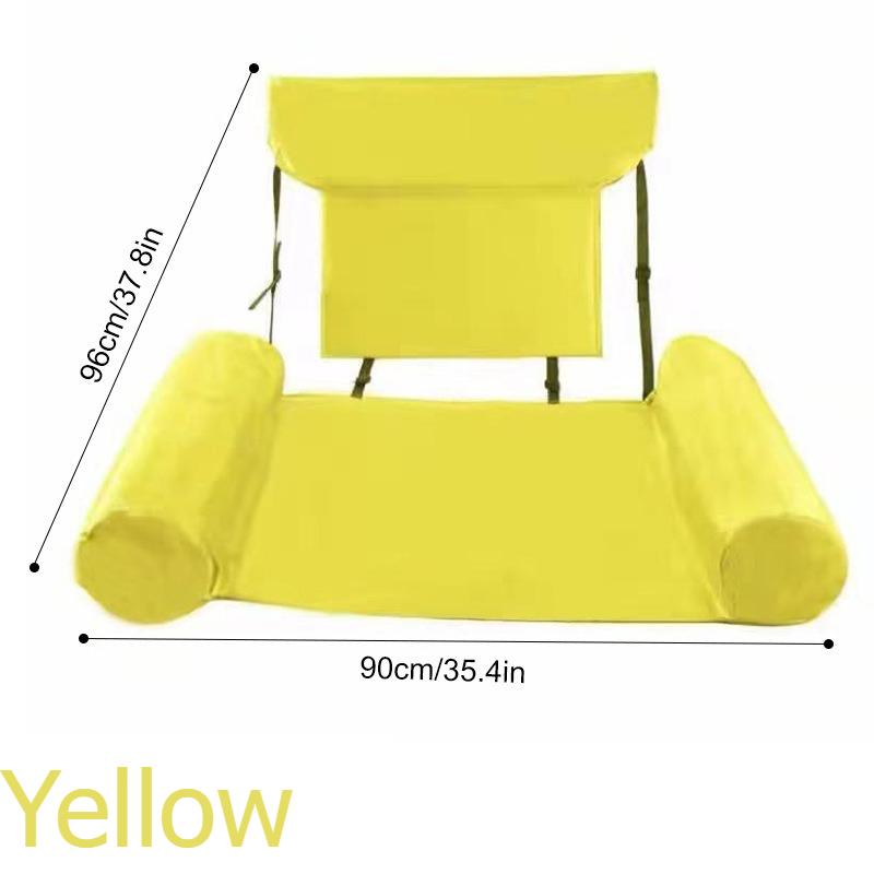 Foldable Floating Water Hammock Float Lounger Inflatable Pool Mat Floating Recliner Bed Swimming Air Mattress Pool Accessories жёлтый