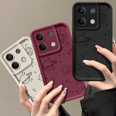 Urocze kreskówkowe wzory planet etui na telefon dla Xiaomi Pro 11T Poco F6 X6 X5 Pro Redmi Note 13 12 11 10 Pro Matowe miękkie silikonowe odporne na wstrząsy etui z matowego wykończenia
