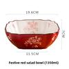 1pcs Creative Large Ceramic Bowl, Household Bowl, Japanese Tableware Set, Cute Animal Pattern, Underglaze Color Fruit Bowls