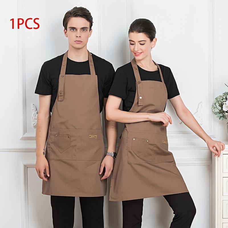 Adjustable Chef Apron with 2 Pockets - Professional Polyester Work Apron for Cooking, Baking, Gardening, BBQ, Coffee Shop, Beauty Nails Studios