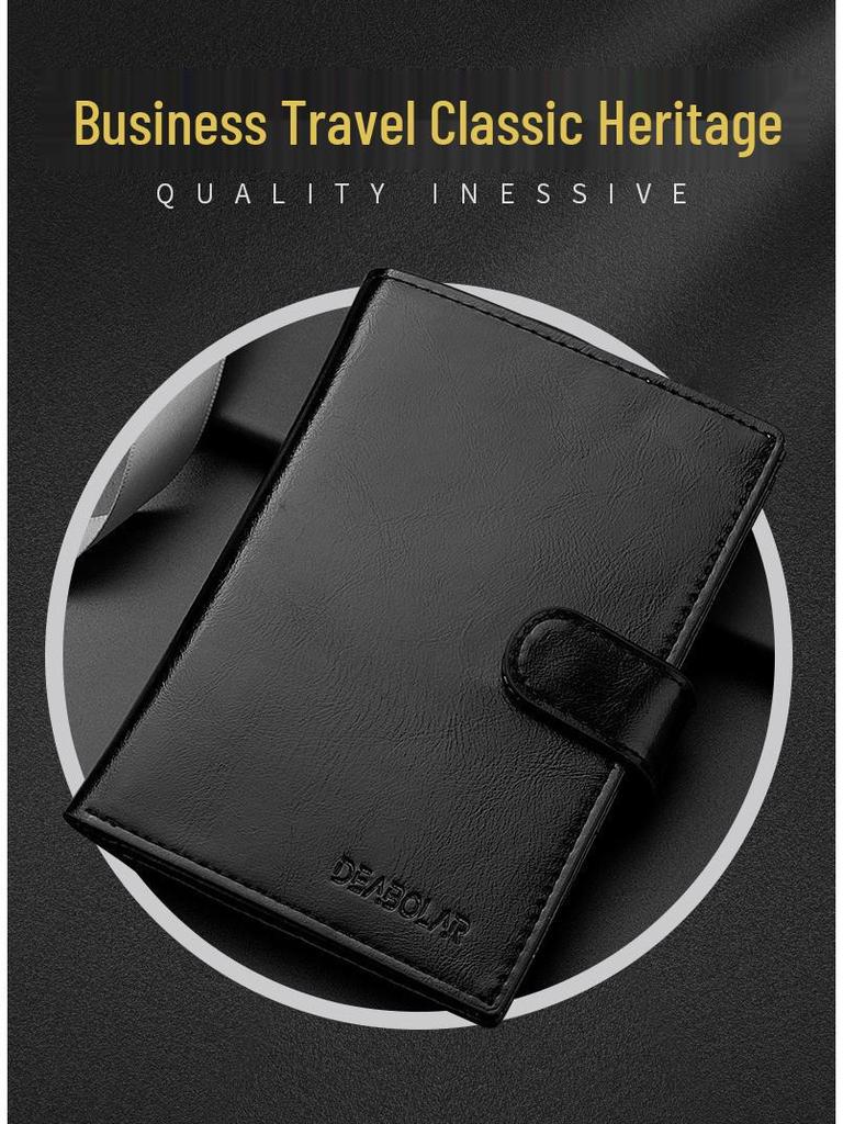 Retro Multifunctional Passport Holder with Zipper - Multi-Card Slots for ID, Credit Cards, and Boarding Passes