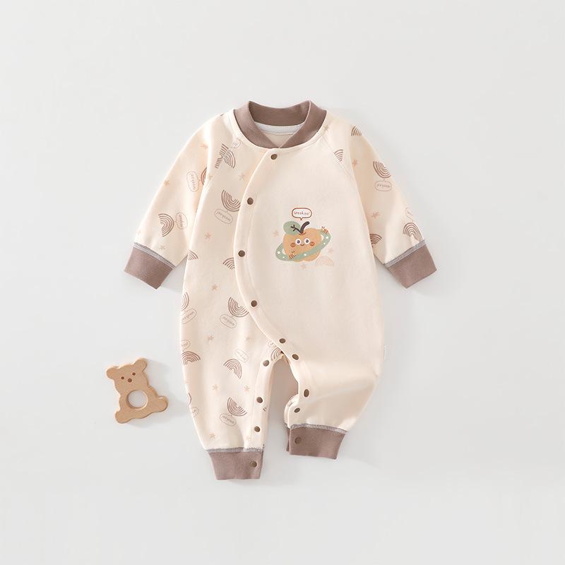 Spring & Autumn Baby Jumpsuit: A-Class Cotton Bodysuit for Newborns - Perfect for Crawling & Pajamas.
