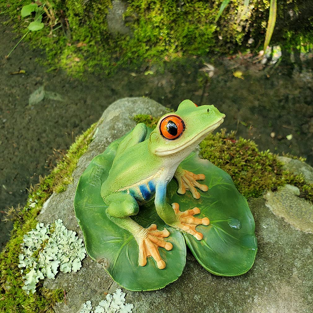 Devalier Froschfigur, roter Laubfrosch, Kunstharz, Geschenk, Geburtstagsgeschenk, ca187b [Originalprodukt]