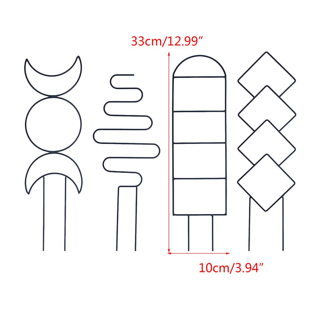 4pcs Geometry Metal Plant Trellis Potted Climbing Plant Starter Tool for Stems Vine Peas Vegetables DIY Training Pole