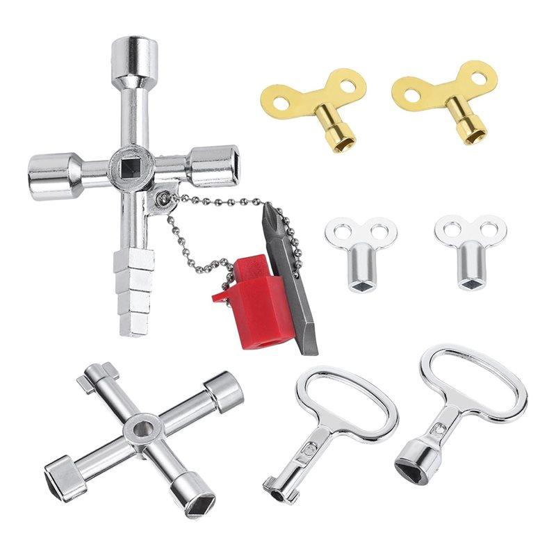 

ABMH-Многоцелевой квадратный ключ, Набор ключей для строительной техники из 8 штук, Универсальный набор ключей для управления радиаторами