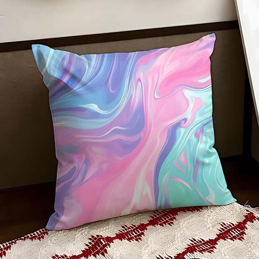 Icy Ice Blue Fluid Flame Cushion Cover Reversible Soft Durable Pillow Cover Home Car MultiScene Use for Daily Comfort