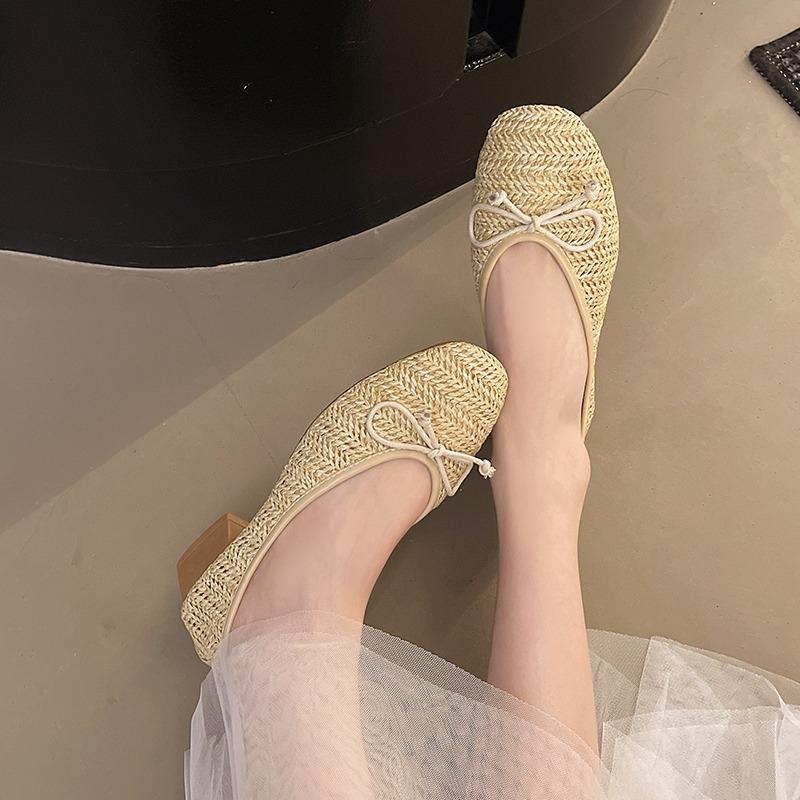 Flats Luxury Leather Casual Shoes for Woman 2026 Kawaii Women's Summer Footwear Flat Cute Elegant Dress Quick Delivery Trend E