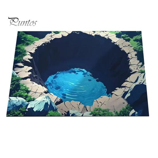 Anti Skid Rug Optical Illusion Floor Mat 3D Hole Area Realistic Bottomless Pit Home Decor Entrance Non-Slip Doormat for Living Room Bedroom