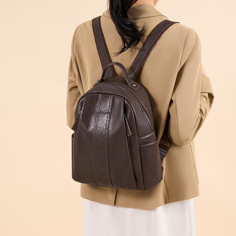 RED DRAGONFLY Travel Backpack, Cowhide Leather, Commuter Bag