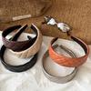 Vintage PU Leather  Headband for Women - Wide Hair with Square/ Design, Hair Accessory for High Hairline, Wedding, Party, Daily