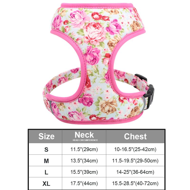 Print Flower Dog Harness Leash Set Forest Floral Pet Puppy Harness Vest Leashes Adjustable for Small Medium Large Dogs Chihuahua