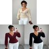 Elegant Long Sleeve T Shirt With Pearl Embellishments For Office Wear