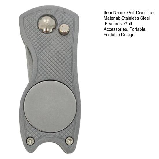 Golf Divot Repair Tool Stainless Steel Foldable Green Fork Tool Golf