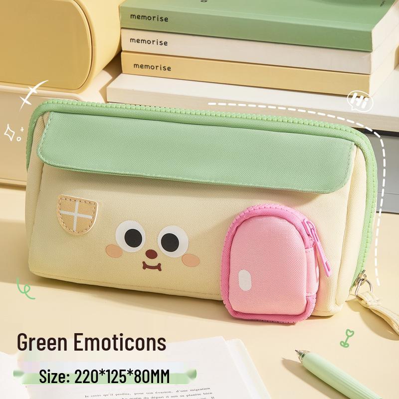 High-Capacity Cute Cartoon Pencil Case & Makeup Organizer for Students