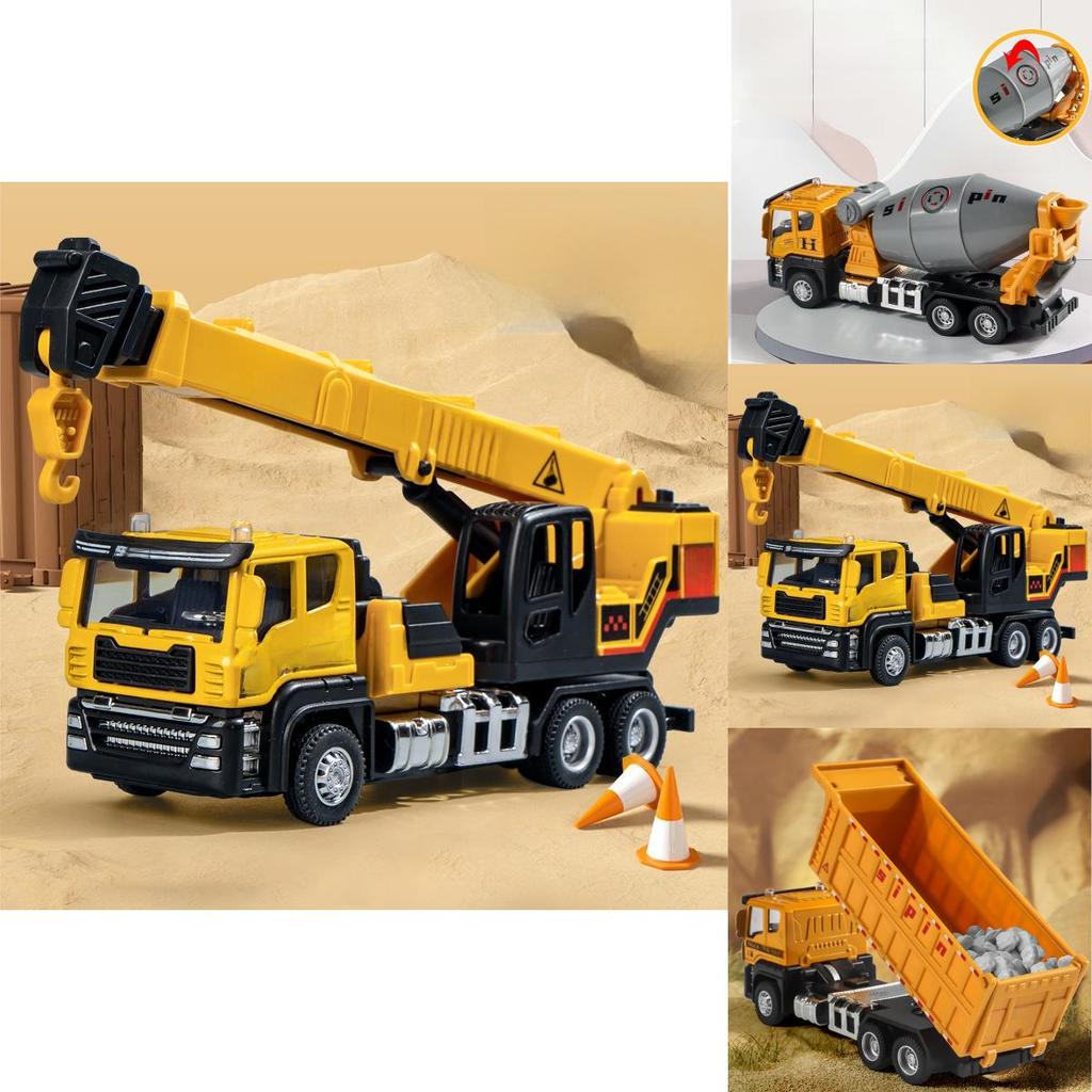 Alloy Engineering Vehicle Model With Inertia Drive For Kids Playroom Decor