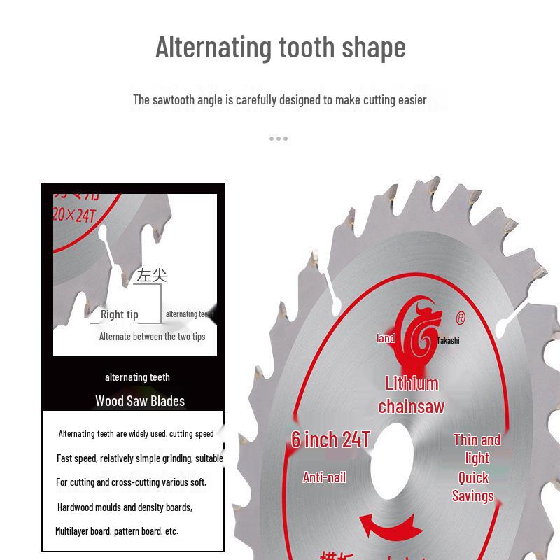 4-6.5 Inch Alloy Woodworking Saw Blades for Lithium Battery Saws