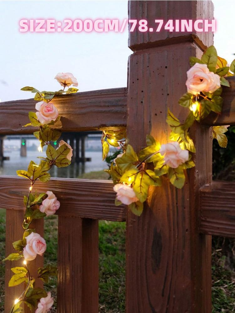 Waterproof 2m 20LED Sunflower Roses String Lights Outdoor Artificial Flower Fairy String Lights Sunflower Roses Garland with Lights for Garden